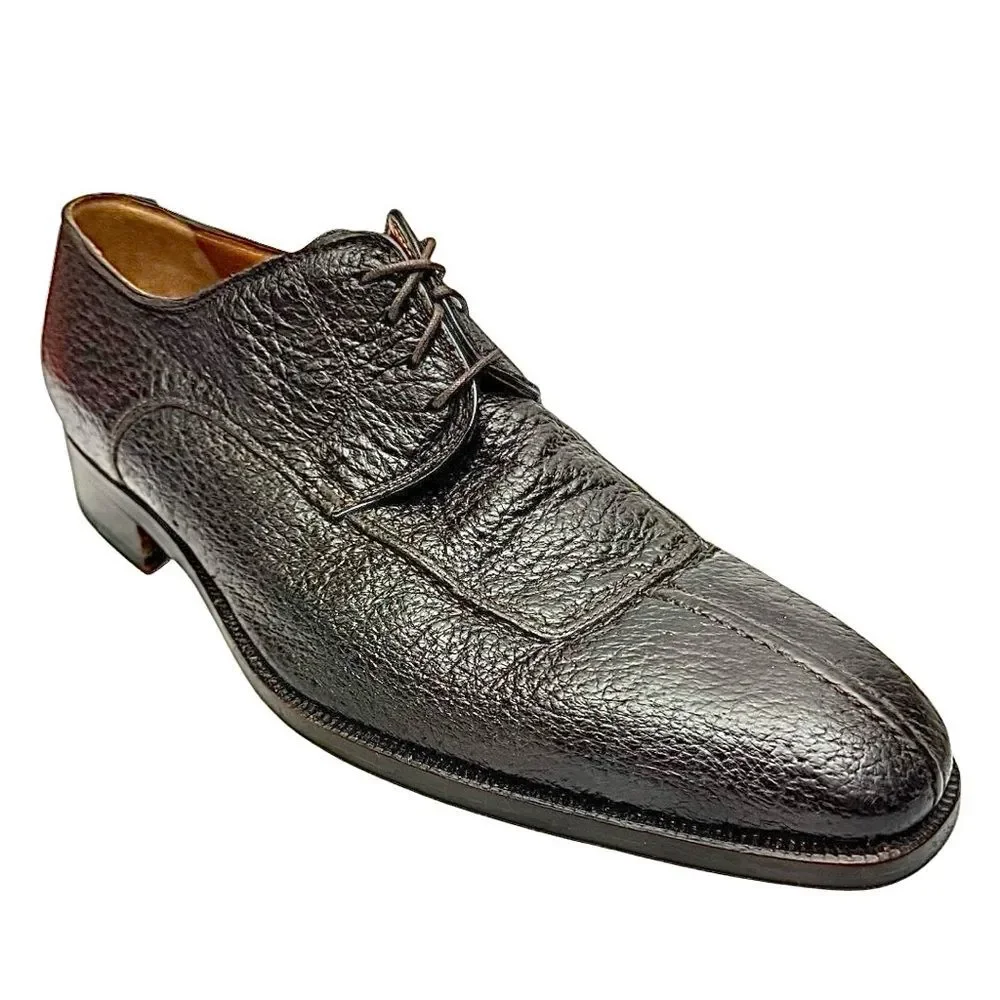 Moreschi Men’s Brown Peccary Split Toe Dress Shoes Size 10 D EU 9 Made in Italy